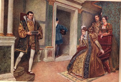 "Mas tu és pobre", ilustração de "O Mercador de Veneza" de James Dromgole Linton